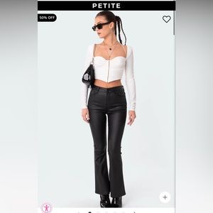 Edikted petit LUNA FAUX LEATHER FLARE JEAN